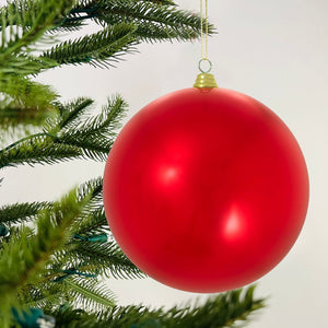 Enamel Red Christmas Ball Ornament - Set of 4 - ironyhome