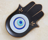 Evil Eye Mug with Hamsa Saucer - Black - ironyhome