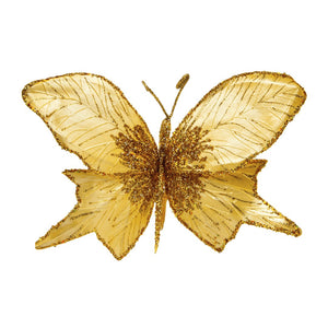 Extra Large Butterfly Clip-on Ornament with Gold Detailing - Set of 4 - ironyhome