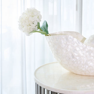 Faux White Hydrangea with Leaves - Set of 4 - ironyhome