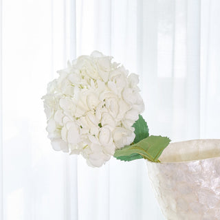 Faux White Hydrangea with Leaves - Set of 4 - ironyhome