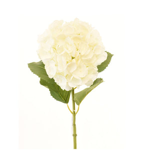Faux White Hydrangea with Leaves - Set of 4 - ironyhome