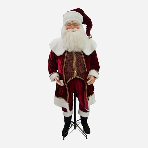 Festive Life-size Standing Santa with Stand - ironyhome