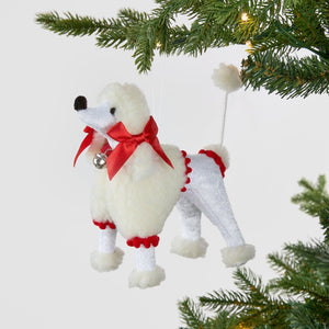 Festive Poodle Dog Figurine