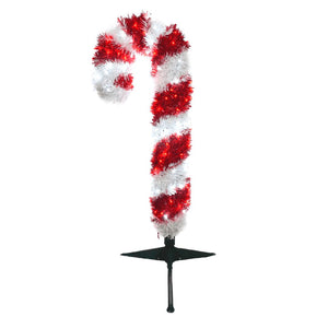 Festive Red and White Candy Cane Display - LED Lights