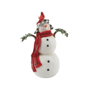 Festive Snowman Table Top with Bird Detailing - ironyhome
