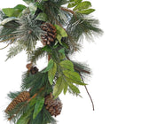 Festive Swag with Silver Tinsel & Pinecones - ironyhome