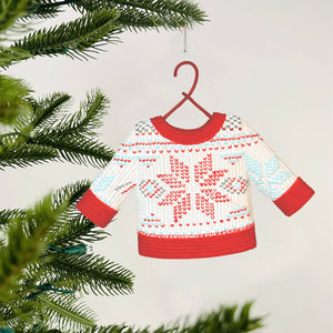 Festive Sweater Resin Ornament - Set of 6 - ironyhome