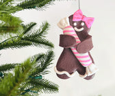 Festive White & Pink Gingerbread Girl Ornament - Set of 6 - ironyhome