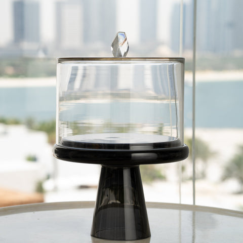 Flat Crystal Dome with Tinted Glass Stand - ironyhome