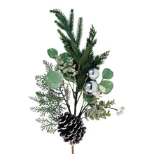 Flocked Pine Cone and Silver Bells Tree Pick - ironyhome