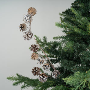 Flocked Pinecones Christmas Tree Pick