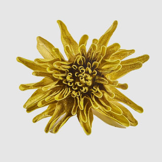 FOAM GLITTER DAHLIA FLOWER HEAD - GOLD - ironyhome