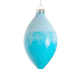 Frosted Blue Finial with Sugar Beads Detailing Ornament - Set of 6 - ironyhome