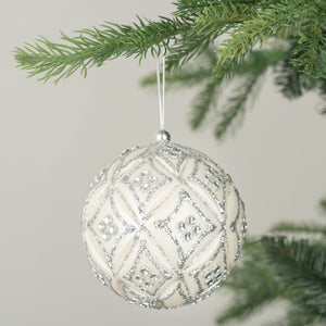 Frozen Icicle Ball Ornament in Silver