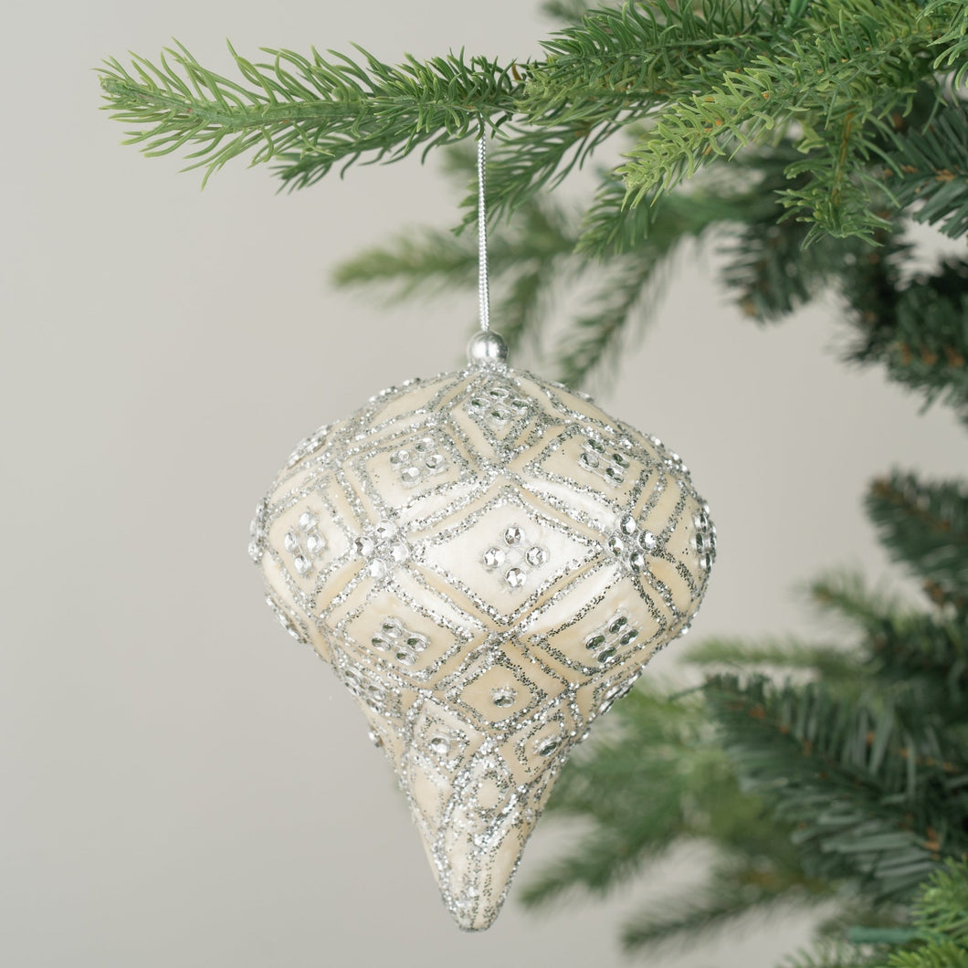 Frozen Icicle Ball Ornament in Silver - Set of 6 - ironyhome