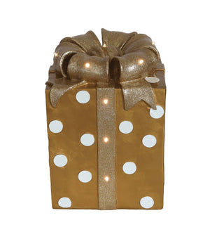 Gift-Box Packaging Decoration with LED Lights - Brown & White - ironyhome