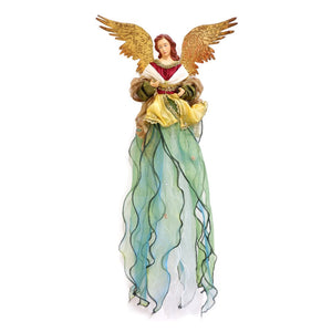 Gilda Flying Angel Ornament - Teal Green