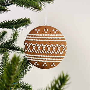 Ginger Cookie Ornament (stripped pattern)