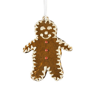 Gingerbread Man in Pearlized Copper Ornament - Set of 6 - ironyhome