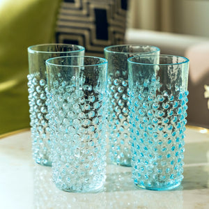 Glacier Blue Hand-blown Glass - Set of 2