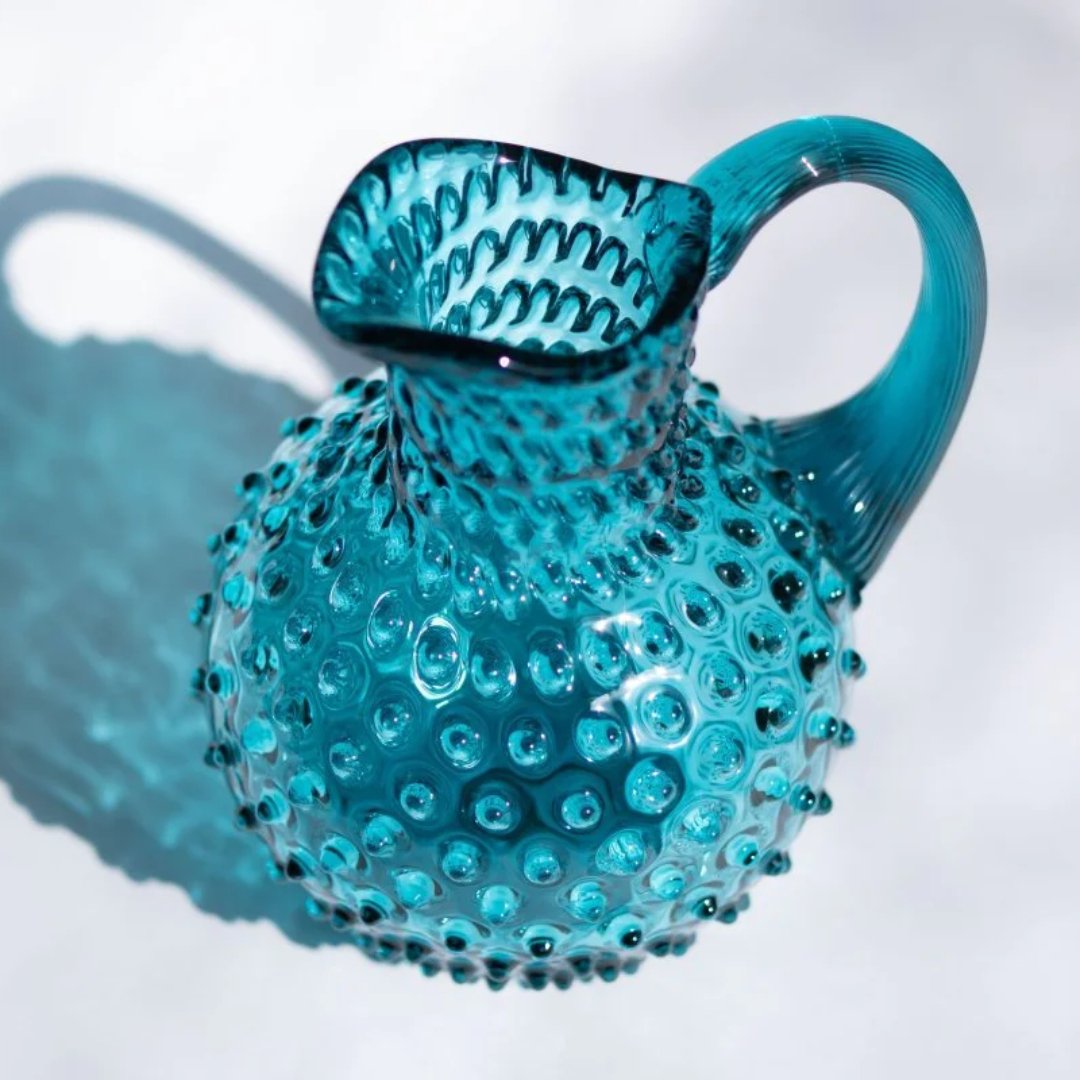 Glacier Blue Hand-blown Water Jug