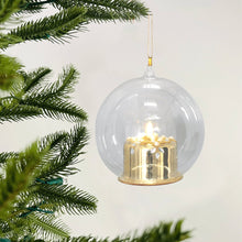 Glass Ball Ornament with Gold Candle Light Inside - Set of 6 - ironyhome