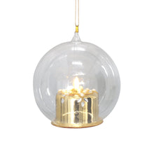 Glass Ball Ornament with Gold Candle Light Inside - Set of 6 - ironyhome
