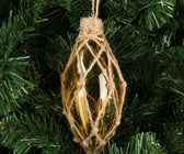 Glass Clear Finial Ornament with Jute - ironyhome