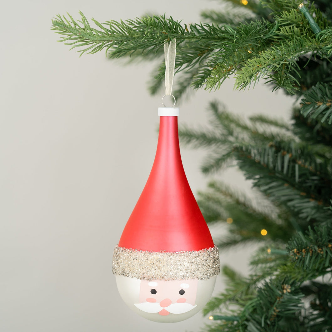 Glass Drop Santa Ornament - ironyhome