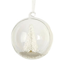 Glass Globe Ornament with White Christmas Tree - Set of 6 - ironyhome
