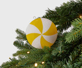 Glitter Dusted Yellow Lollipop Ornament - Set of 6 - ironyhome