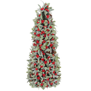 Glitter Mistletoe Table Top with Red Winterberry - ironyhome