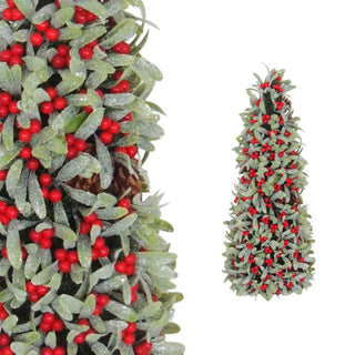 Glitter Mistletoe Table Top with Red Winterberry - ironyhome