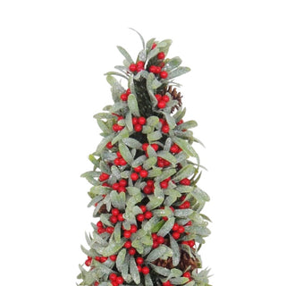 Glitter Mistletoe Table Top with Red Winterberry - ironyhome