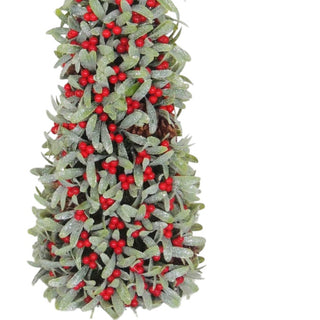 Glitter Mistletoe Table Top with Red Winterberry - ironyhome