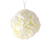 Glitter White Rose Flower Ornament - Set of 4 - ironyhome