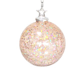Glittered Glass Ball with Silver Star - Set of 6 - ironyhome