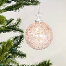 Glittered Glass Ball with Silver Star - Set of 6 - ironyhome