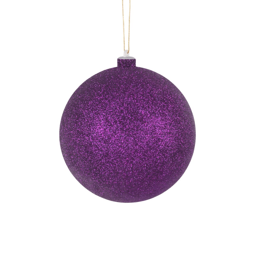 Glittered Purple Bauble Ornament