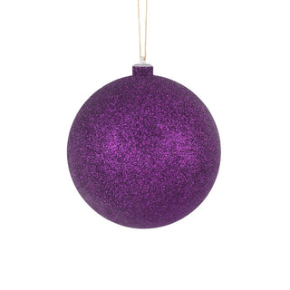 Glittered Purple Bauble Ornament - Set of 4 - ironyhome