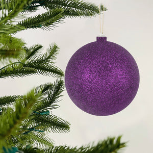 Glittered Purple Bauble Ornament