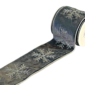 Glittered Snowflake Velvet Ribbon