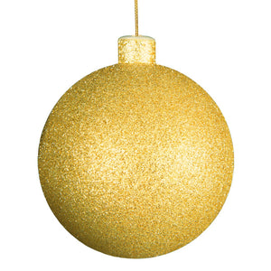 Glowing Gold Glittered Christmas Ball - ironyhome