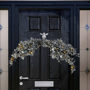 Gold and Silver Rustic Christmas Door Swag