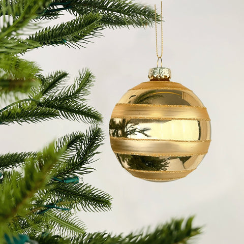 Gold Blended Ball Ornament - Set of 6 - ironyhome