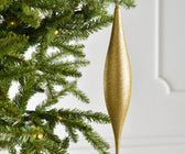 Gold Festive Oval Finial Ornament - Set of 6 - ironyhome