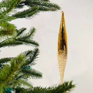 Gold Finial Glass Ornament with Beads - Set of 6 - ironyhome