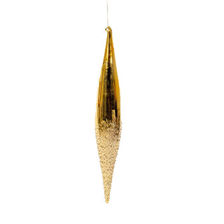 Gold Finial Glass Ornament with Beads - Set of 6 - ironyhome