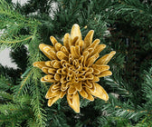 Gold Foam Glitter Dahlia Flower Head - Set of 6 - ironyhome